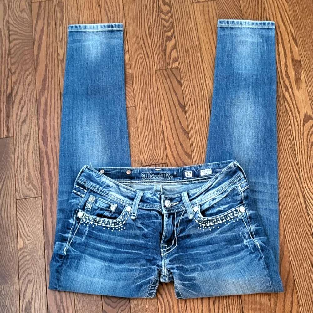 Miss Me Distressed Skinny Jeans Size 27
